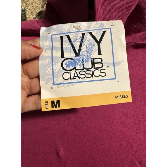 Vintage 1990s Ivy Club Classics Magenta Turtleneck Sweater Size Women’s M NWT - Picture 2 of 3